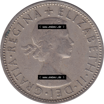 Münzen Großbritannien Umlaufmünzen Sammlung in PNG Großbritannien 1954-1970, 2 Schilling-Florin, Two Shillings, 1961-03 ELIZABETH II DEI GRATIA REGINA (5)... Sammlung