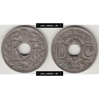 Münze Frankreich Umlaufmünzen Sammlung in PNG 1917-1938, 10 Centimes, 10 CMES EGALITÉ FRATERNITÉ LIBERTÉ 1919-2 (3) - Digitales Münzen-Bildmaterial... Sammlung