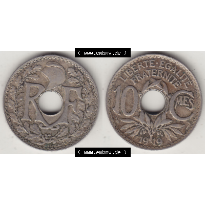 Münze Frankreich Umlaufmünzen Sammlung in PNG 1917-1938, 10 Centimes, 10 CMES EGALITÉ FRATERNITÉ LIBERTÉ 1919-1 (3) - Digitales Münzen-Bildmaterial... Sammlung