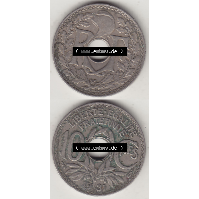 Münze Frankreich Umlaufmünzen Sammlung in PNG 1917-1938, 10 Centimes, RF - Frankreich 10 CMES EGALITÉ FRATERNITÉ LIBERTÉ 1931-2 (4) - Digitales Münzen-Bildmaterial... Sammlung
