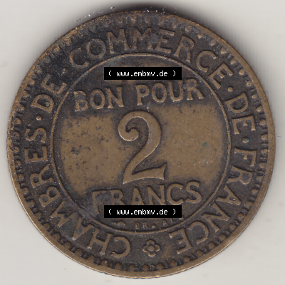 Münze Frankreich Umlaufmünzen Sammlung in PNG 1920-1927, 2 Francs - Franken 1922-2 (2) - Digitales Münzen-Bildmaterial einer französischen Francs Münze aus Frankreich... Sammlung