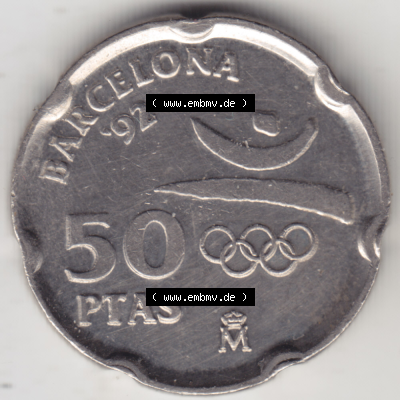 Münze Spanien / España Umlaufmünzen Sammlung in PNG 1992-1992, 50 PTAS - Peseten 1992 (1) - Digitales Münzen-Bildmaterial einer spanischen Münze aus Spanien... Sammlung