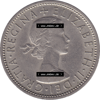 Münzen Großbritannien Umlaufmünzen Sammlung in PNG Großbritannien 1954-1970, 2 Schilling-Florin, Two Shillings, 1966-01 ELIZABETH II DEI GRATIA REGINA (5)... Sammlung