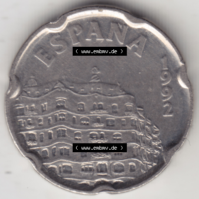 Münze Spanien / España Umlaufmünzen Sammlung in PNG 1992-1992, 50 PTAS - Peseten (2) - Digitales Münzen-Bildmaterial einer spanischen Münze aus Spanien in... Sammlung