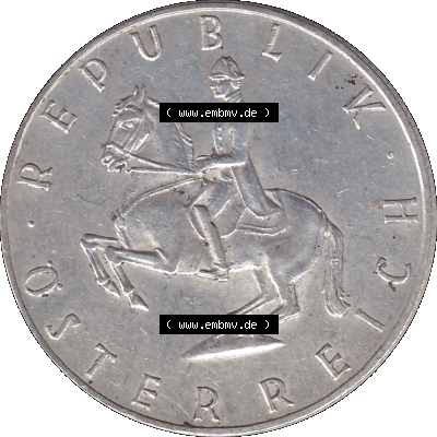 Alte Münze 5 / Fünf Schilling Österreich in original Farbgebung von Scanner transparenten PNG 1960-1968, 5 Fünf Schilling 1962-01, 5,20 Gramm 640er Silber,... Sammlung