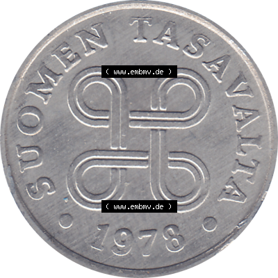 Münze Finnland / SUOMI Umlaufmünzen Sammlung in PNG 1969-1979, 1 Penny, 1978 (Stück 1) (5) - Digital Münzen-Bildmaterial einer... Sammlung