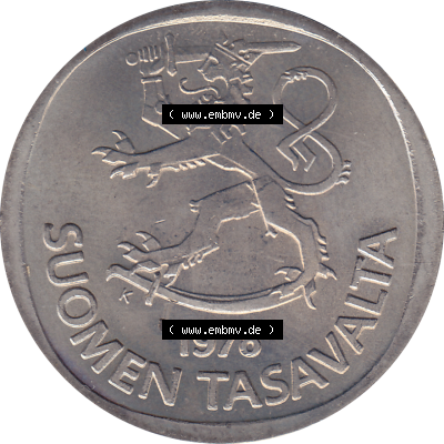Münze Finnland / SUOMI Umlaufmünzen Sammlung in PNG 1969-1993, 1 finnische Mark, Markka 1978 (Stück 1) (5) - Digital Münzen-Bildmaterial... Sammlung