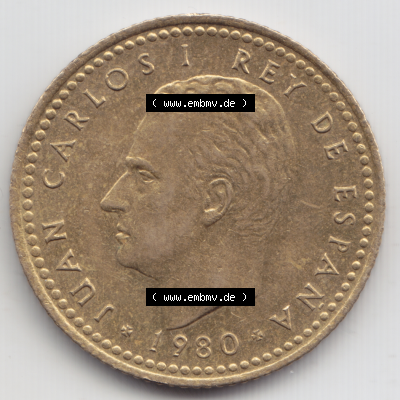 Münze Spanien / España Umlaufmünzen Sammlung in PNG 1980, 1980-1982, 1 PTA, Pesete 1980 (2) - Digitales Münzen-Bildmaterial... Sammlung