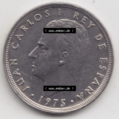 Münze Spanien / España Umlaufmünzen Sammlung in PNG 1975-1975, 5 Peseten (2) - Digitales Münzen-Bildmaterial einer spanischen... Sammlung