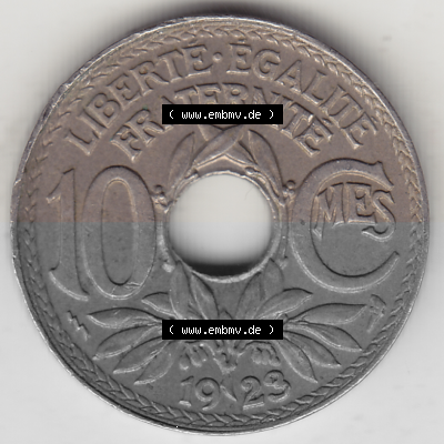Münze Frankreich Umlaufmünzen Sammlung in PNG 1917-1938, 10 Centimes, RF - Frankreich 10 CMES EGALITÉ FRATERNITÉ LIBERTÉ... Sammlung