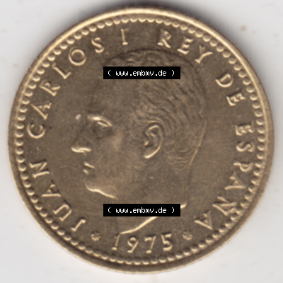 Münze Spanien / España Umlaufmünzen Sammlung in PNG 1975-1975, 1 Pesete (2) - Digitales Münzen-Bildmaterial einer spanischen... Sammlung