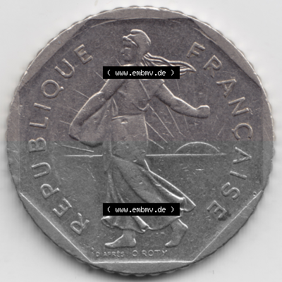Münze Frankreich Umlaufmünzen Sammlung in PNG 1979-2001, 2 Francs Säerin Semeuse (2) - Digitales Münzen-Bildmaterial einer... Sammlung