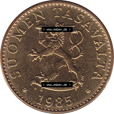 Münze Finnland / SUOMI Umlaufmünzen Sammlung in PNG 1963-1990, 50 Penny Penniä 1985 (Stück 1), SUOMEN TASAVALTA (5) - Digital... Sammlung