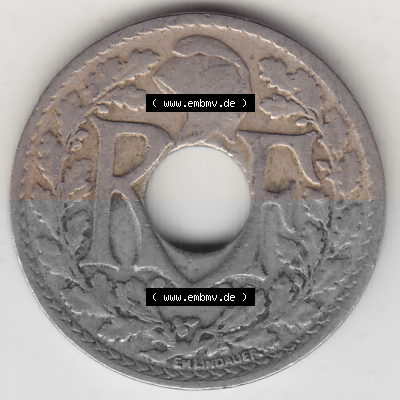 Münze Frankreich Umlaufmünzen Sammlung in PNG 1917-1938, 10 Centimes - Cmes 1925 (1) - Digitales Münzen-Bildmaterial einer... Sammlung