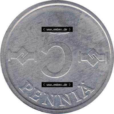 Münze Finnland / SUOMI Umlaufmünzen Sammlung in PNG 1977-1990, 5 Penny, 1978 (Stück 1) (6) - Digital Münzen-Bildmaterial einer... Sammlung