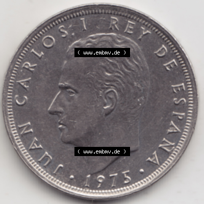 Münze Spanien / España Umlaufmünzen Sammlung in PNG 1975-1975, 25 Peseten (2) - Digitales Münzen-Bildmaterial einer spanischen... Sammlung