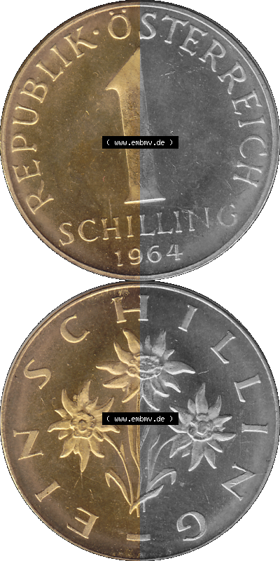 Österreich 1 / Ein Schilling 1959-2001, 1 Schilling 1964 (Stück 1) Sammlung