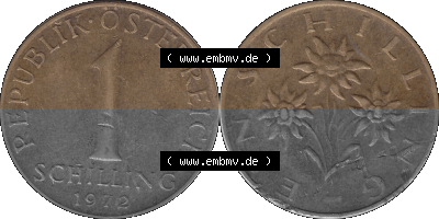Österreich 1 / Ein Schilling 1959-2001, 1 Schilling 1972 (Stück 3) Sammlung