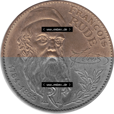 Münze Frankreich Umlaufmünzen Sammlung in PNG 1984-1984, 10 Francs Francois Rude-01 1984 (Stück 1) (6) - Digitales Münzen-Bildmaterial... Sammlung