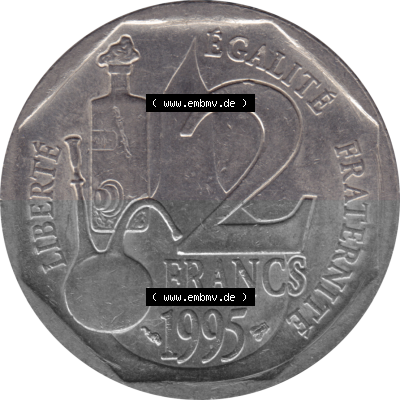Münze Frankreich Umlaufmünzen Sammlung in PNG 1995-1995, 2 France Louis Rasteur 1995 (Stück 1) (5) - Digitales Münzen-Bildmaterial... Sammlung