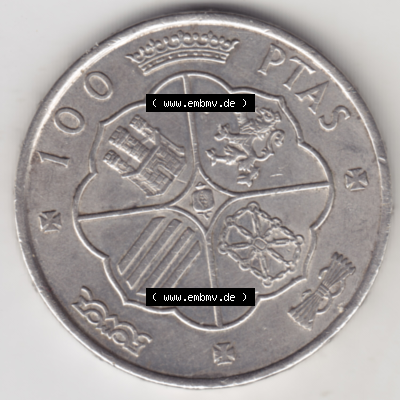 Münze Spanien / España Umlaufmünzen Sammlung in PNG 1966-1966, 100 Peseten Silber (1) - Digitales Münzen-Bildmaterial einer... Sammlung