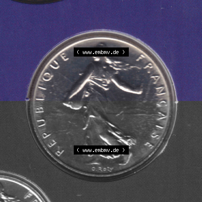 Münze Frankreich aus KMS Umlaufmünzen Sammlung in PNG 2000, 1 Francs (2) - Digitales Münzen-Bildmaterial einer französischen... Sammlung