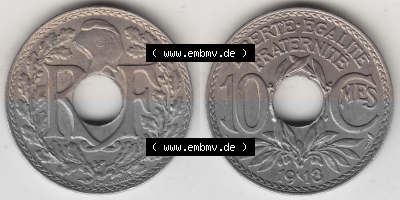 Münze Frankreich Umlaufmünzen Sammlung in PNG 1917-1938, 10 Centimes, RF - Frankreich 10 CMES EGALITÉ FRATERNITÉ LIBERTÉ... Sammlung