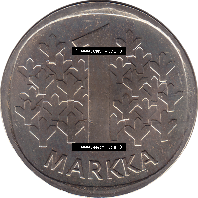 Münze Finnland / SUOMI Umlaufmünzen Sammlung in PNG 1969-1993, 1 Markka, Eine finnische Mark 1980 (Stück 1), SUOMEN TASAVALTA... Sammlung