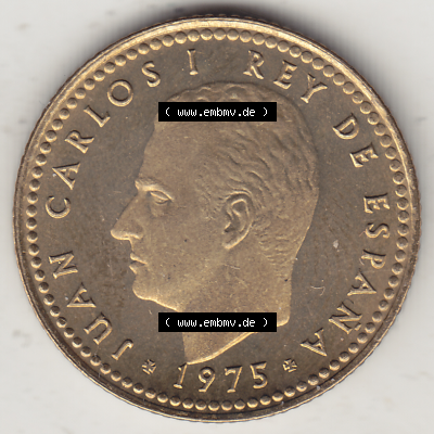 Münze Spanien / España Umlaufmünzen Sammlung in PNG 1975-1975, 1 Una Peseta 1975 (Stück 1), JUAN CARLOS I REY DE ESPAÑA (1)... Sammlung