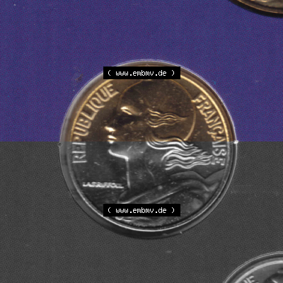 Münze Frankreich Umlaufmünzen Sammlung in PNG 2000, 10 Centimes (2) - Digitales Münzen-Bildmaterial einer französischen Francs... Sammlung