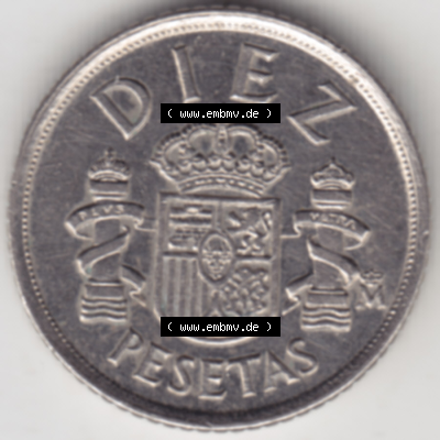 Münze Spanien / España Umlaufmünzen Sammlung in PNG 1984-1984, 10 Peseten 1984 (1) - Digitales Münzen-Bildmaterial einer spanischen... Sammlung