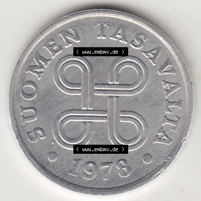 Münze Finnland / SUOMI Umlaufmünzen Sammlung in PNG 1969-1979, 1 Penny, 1978 (Stück 1) (1) - Digital Münzen-Bildmaterial einer... Sammlung