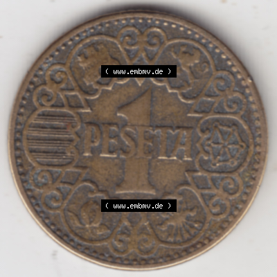 Münze Spanien / España Umlaufmünzen Sammlung in PNG 1944-1944, 1 Pesete 1944 (1) - Digitales Münzen-Bildmaterial einer spanischen... Sammlung