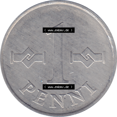 Münze Finnland / SUOMI Umlaufmünzen Sammlung in PNG 1969-1979, 1 Penny, 1978 (Stück 1) (6) - Digital Münzen-Bildmaterial einer... Sammlung