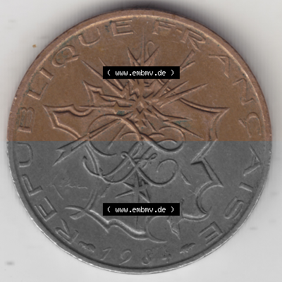 Münze Frankreich Umlaufmünzen Sammlung in PNG 1974-1987, 10 Franken-Francs 1984 (2) - Digitales Münzen-Bildmaterial einer französischen... Sammlung