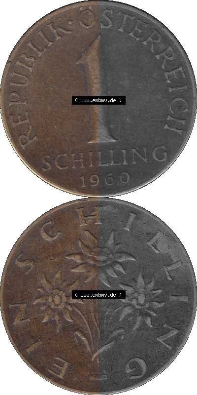Österreich 1 / Ein Schilling 1959-2001, 1 Schilling 1960 (Stück 2) Sammlung