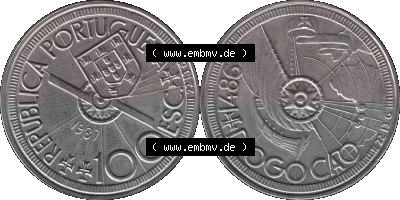Alte Gedenkmünze aus Portugal als PNG-Grafik 1987, 100 Escudos, Diogo Cao 1486 Sammlung