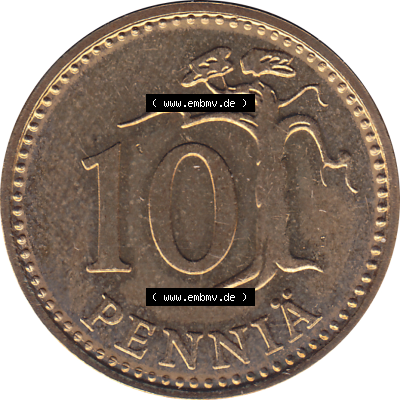 Münze Finnland / SUOMI Umlaufmünzen Sammlung in PNG 1963-1982, 10 Penny, 1978 (Stück 1) (6) - Digital Münzen-Bildmaterial... Sammlung