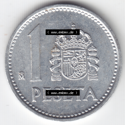 Münze Spanien / España Umlaufmünzen Sammlung in PNG 1982-1989, 1 Peseta, 1 Pesete 1987 (1) - Digitales Münzen-Bildmaterial... Sammlung