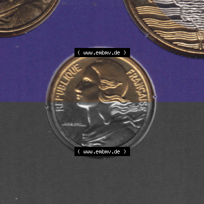 Münze Frankreich Umlaufmünzen Sammlung in PNG 2000, 5 Centimes (2) - Digitales Münzen-Bildmaterial einer französischen Francs... Sammlung