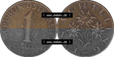 Österreich 1 / Ein Schilling 1959-2001, 1 Schilling 1960 (Stück 3) Sammlung