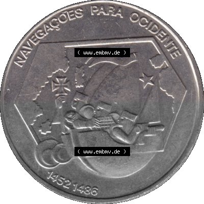 Alte Gedenkmünze aus Portugal als PNG-Grafik 1992, 200 Escudos, Navegagoes Para Ocidente 1452-1486 Sammlung