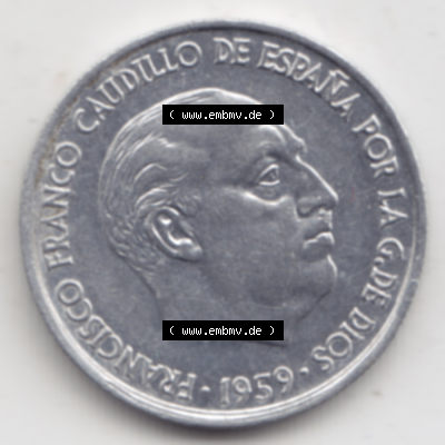 Münze Spanien / España Umlaufmünzen Sammlung in PNG 1959-1959, 10 Centimos (2) - Digitales Münzen-Bildmaterial einer spanischen... Sammlung