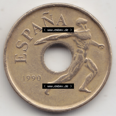 Münze Spanien / España Umlaufmünzen Sammlung in PNG 1990-1991, 25 PTAS II - Peseten (2) - Digitales Münzen-Bildmaterial einer... Sammlung