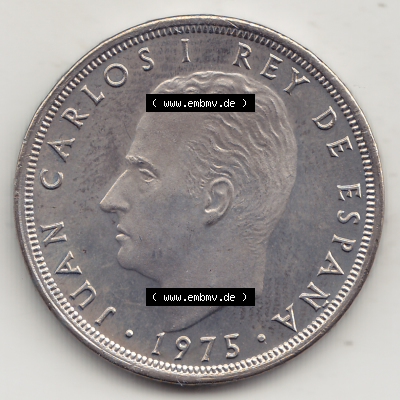 Münze Spanien / España Umlaufmünzen Sammlung in PNG 1975-1975, 25 Peseten 1975 (Stück 1), JUAN CARLOS I REY DE ESPAÑA (1)... Sammlung