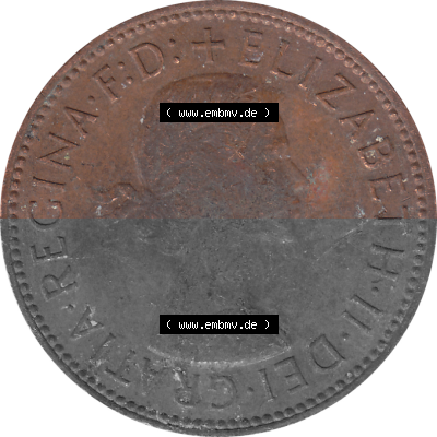 Münzen Großbritannien Umlaufmünzen Sammlung in PNG Großbritannien 1954-1970, Half Penny, Halber Pence 1967 (Stück 1), Elisabeth... Sammlung