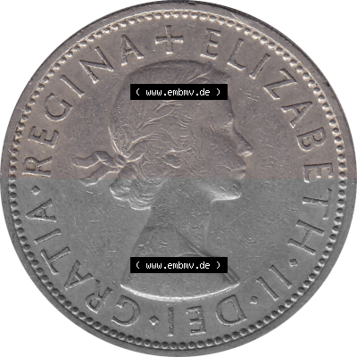 Münzen Großbritannien Umlaufmünzen Sammlung in PNG Großbritannien 1954-1970, 2 Schilling-Florin, Two Shillings, 1965 (Stück... Sammlung