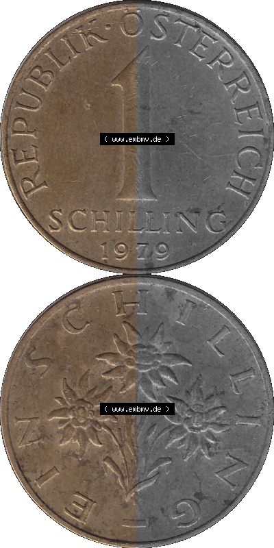 Österreich 1 / Ein Schilling 1959-2001, 1 Schilling 1979 (Stück 4) Sammlung