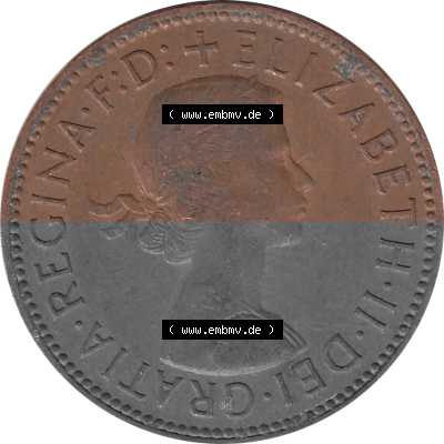 Münzen Großbritannien Umlaufmünzen Sammlung in PNG Großbritannien 1954-1970, Half Penny, Halber Pence 1964 (Stück 3), Elisabeth... Sammlung
