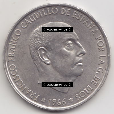 Münze Spanien / España Umlaufmünzen Sammlung in PNG 1966-1966, 100 Peseten Silber (2) - Digitales Münzen-Bildmaterial einer... Sammlung